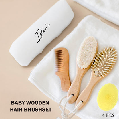 Baby Wooden Hairbrush Set