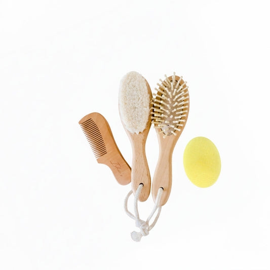 Baby Wooden Hairbrush Set